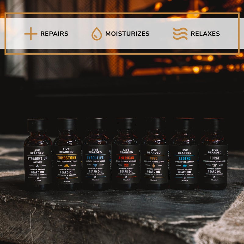 Live Bearded Beard Oil, 1 fl oz - Premium All-Natural Jojoba - Made in the USA - Hair and Skin Care for Men with Dry, Flaky Patches | American Scent - Cedar, Vetiver, Bergamot - Image 4